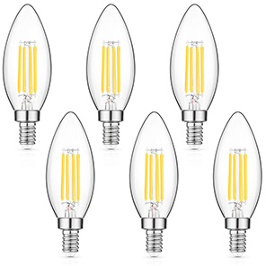 E12 LED Candelabra Bulb, 6 Pack