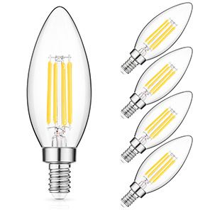 E12 LED Candelabra Bulb, 4 Pack