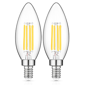 E12 LED Candelabra Bulb, 2 Pack