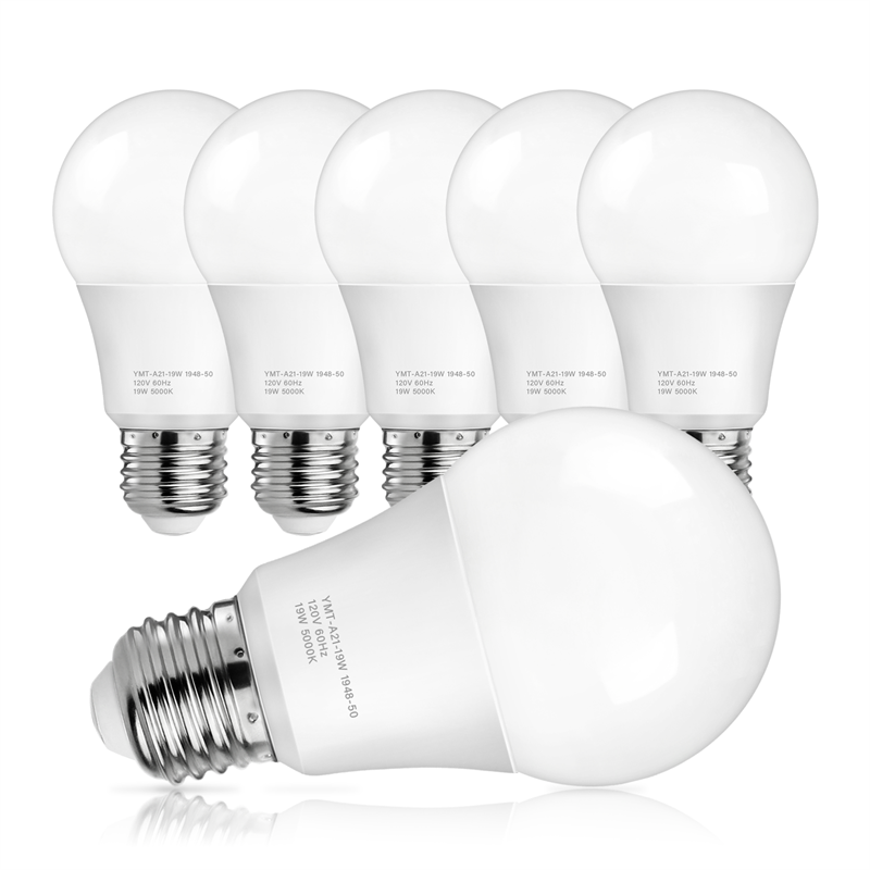 A21 LED Light Bulbs, 150 Watt Equivalent LED Bulbs, Daylight White 5000K, 2600 Lumens, E26 Base, Non-Dimmable, 19W Light Bulbs for Bedroom Living Room Commercial Lighting, Pack of 6