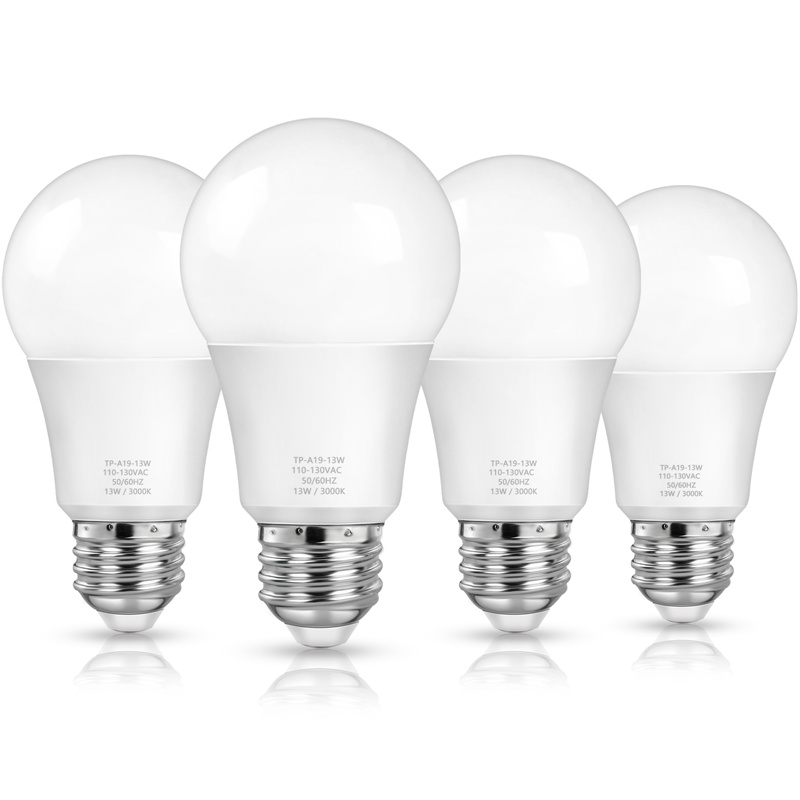 A19 LED Light Bulbs, 100 Watt Equivalent LED Bulbs, Soft White 3000K, 1500 Lumens, E26 Standard Base, Non-Dimmable, 13W Bright LED Bulbs for Living Room Bedroom Home Office, 4-Pack